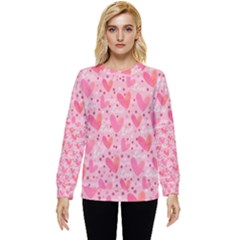 Valentine Romantic Love Watercolor Pink Pattern Texture Hidden Pocket Sweatshirt