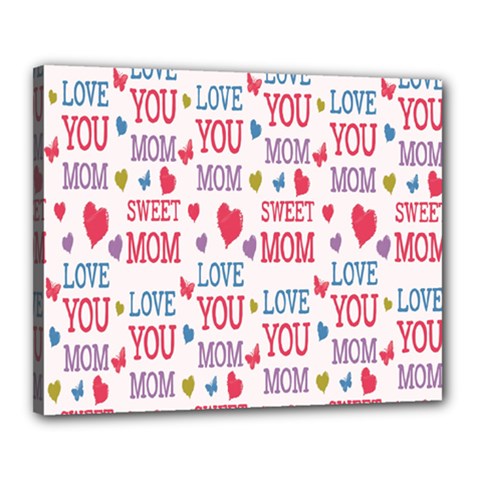 Love Mom Happy Mothers Day I Love Mom Graphic Canvas 20  X 16  (stretched) by Vaneshop