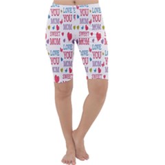 Love Mom Happy Mothers Day I Love Mom Graphic Cropped Leggings  by Vaneshop