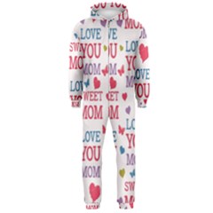 Love Mom Happy Mothers Day I Love Mom Graphic Hooded Jumpsuit (men)