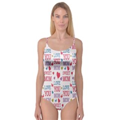 Love Mom Happy Mothers Day I Love Mom Graphic Camisole Leotard  by Vaneshop