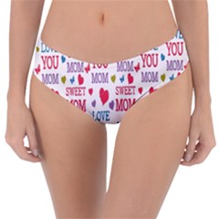 Love Mom Happy Mothers Day I Love Mom Graphic Reversible Classic Bikini Bottoms by Vaneshop