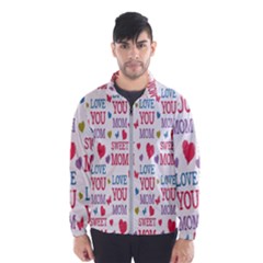 Love Mom Happy Mothers Day I Love Mom Graphic Men s Windbreaker