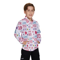 Love Mom Happy Mothers Day I Love Mom Graphic Kids  Windbreaker