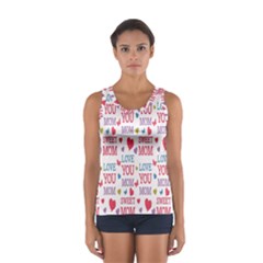 Love Mom Happy Mothers Day I Love Mom Graphic Sport Tank Top  by Vaneshop