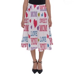 Love Mom Happy Mothers Day I Love Mom Graphic Perfect Length Midi Skirt by Vaneshop