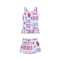 Love Mom Happy Mothers Day I Love Mom Graphic Kids  Boyleg Swimsuit by Vaneshop