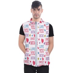 Love Mom Happy Mothers Day I Love Mom Graphic Men s Puffer Vest