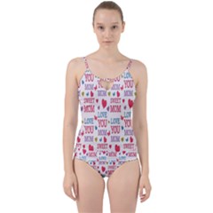 Love Mom Happy Mothers Day I Love Mom Graphic Cut Out Top Tankini Set by Vaneshop