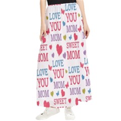 Love Mom Happy Mothers Day I Love Mom Graphic Maxi Chiffon Skirt by Vaneshop