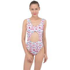 Love Mom Happy Mothers Day I Love Mom Graphic Center Cut Out Swimsuit by Vaneshop