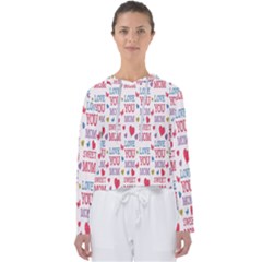 Love Mom Happy Mothers Day I Love Mom Graphic Women s Slouchy Sweat