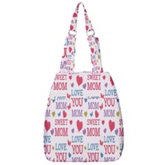 Love Mom Happy Mothers Day I Love Mom Graphic Center Zip Backpack by Vaneshop