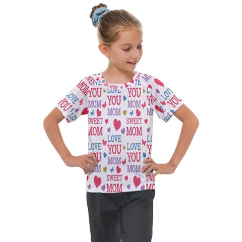 Love Mom Happy Mothers Day I Love Mom Graphic Kids  Mesh Piece T-shirt by Vaneshop