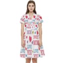 Love Mom Happy Mothers Day I Love Mom Graphic Short Sleeve Waist Detail Dress View1