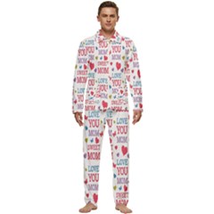 Love Mom Happy Mothers Day I Love Mom Graphic Men s Long Sleeve Velvet Pocket Pajamas Set by Vaneshop