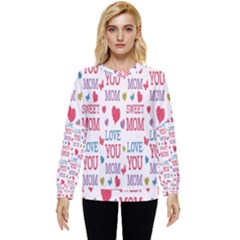 Love Mom Happy Mothers Day I Love Mom Graphic Hidden Pocket Sweatshirt