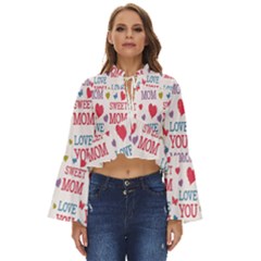 Love Mom Happy Mothers Day I Love Mom Graphic Boho Long Bell Sleeve Top