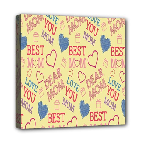 Love Mom Happy Mothers Day I Love Mom Graphic Pattern Mini Canvas 8  X 8  (stretched) by Vaneshop