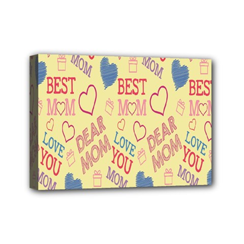 Love Mom Happy Mothers Day I Love Mom Graphic Pattern Mini Canvas 7  X 5  (stretched) by Vaneshop