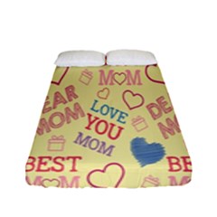 Love Mom Happy Mothers Day I Love Mom Graphic Pattern Fitted Sheet (full/ Double Size) by Vaneshop