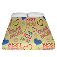 Love Mom Happy Mothers Day I Love Mom Graphic Pattern Fitted Sheet (queen Size) by Vaneshop