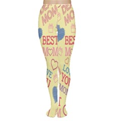 Love Mom Happy Mothers Day I Love Mom Graphic Pattern Tights