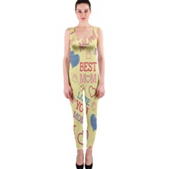 Love Mom Happy Mothers Day I Love Mom Graphic Pattern One Piece Catsuit by Vaneshop