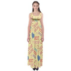 Love Mom Happy Mothers Day I Love Mom Graphic Pattern Empire Waist Maxi Dress by Vaneshop