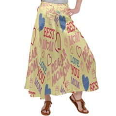 Love Mom Happy Mothers Day I Love Mom Graphic Pattern Women s Satin Palazzo Pants by Vaneshop