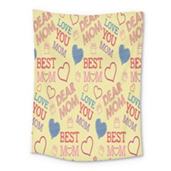 Love Mom Happy Mothers Day I Love Mom Graphic Pattern Medium Tapestry