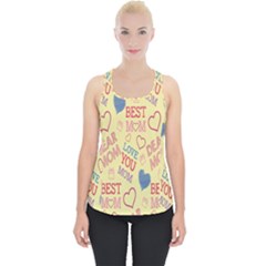 Love Mom Happy Mothers Day I Love Mom Graphic Pattern Piece Up Tank Top by Vaneshop