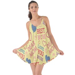 Love Mom Happy Mothers Day I Love Mom Graphic Pattern Love The Sun Cover Up by Vaneshop