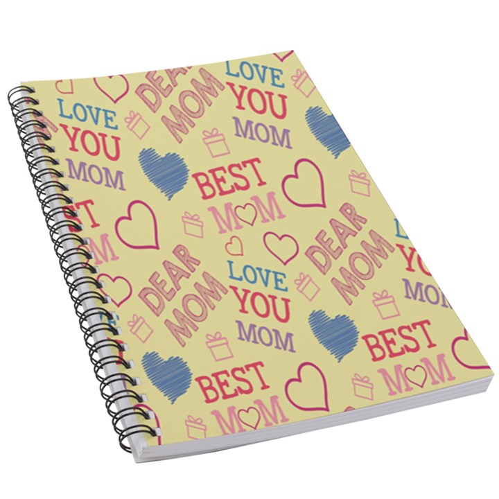 Love Mom Happy Mothers Day I Love Mom Graphic Pattern 5.5  x 8.5  Notebook