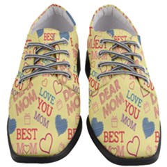 Love Mom Happy Mothers Day I Love Mom Graphic Pattern Women Heeled Oxford Shoes by Vaneshop