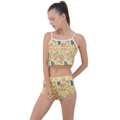 Love Mom Happy Mothers Day I Love Mom Graphic Pattern Summer Cropped Co-ord Set by Vaneshop