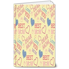 Love Mom Happy Mothers Day I Love Mom Graphic Pattern 8  X 10  Softcover Notebook