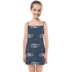 Space Dino Art Pattern Design Wallpaper Background Kids  Summer Sun Dress by Vaneshop