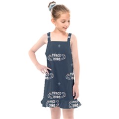 Space Dino Art Pattern Design Wallpaper Background Kids  Overall Dress by Vaneshop