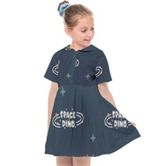 Space Dino Art Pattern Design Wallpaper Background Kids  Sailor Dress by Vaneshop