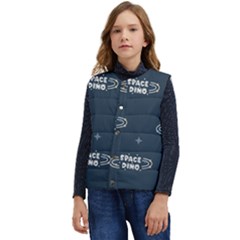 Space Dino Art Pattern Design Wallpaper Background Kid s Button Up Puffer Vest	