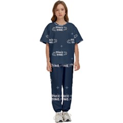 Space Dino Art Pattern Design Wallpaper Background Kids  T-shirt And Pants Sports Set by Vaneshop