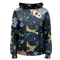 Space Theme Art Pattern Design Wallpaper Women s Pullover Hoodie