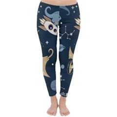 Space Theme Art Pattern Design Wallpaper Classic Winter Leggings