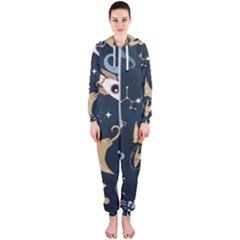 Space Theme Art Pattern Design Wallpaper Hooded Jumpsuit (ladies)