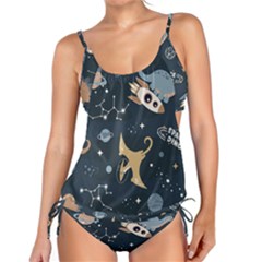 Space Theme Art Pattern Design Wallpaper Tankini Set by Vaneshop