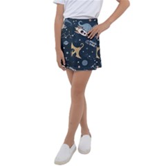 Space Theme Art Pattern Design Wallpaper Kids  Tennis Skirt by Vaneshop