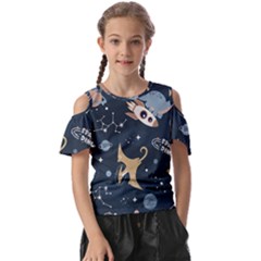 Space Theme Art Pattern Design Wallpaper Kids  Butterfly Cutout T-shirt by Vaneshop