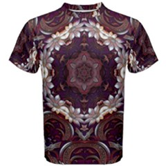 Rosette Kaleidoscope Mosaic Abstract Background Men s Cotton T-shirt by Vaneshop