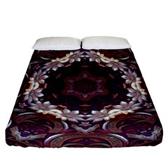 Rosette Kaleidoscope Mosaic Abstract Background Fitted Sheet (california King Size) by Vaneshop